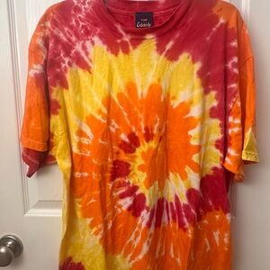 Gildan Red and Yellow Tie-Dye T-Shirt